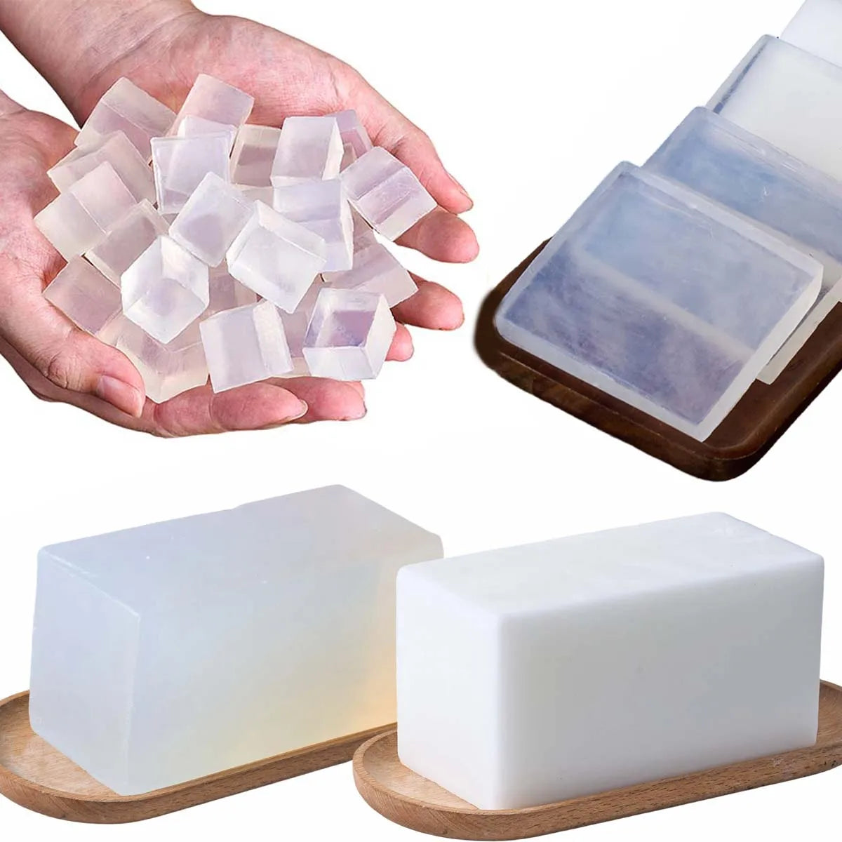 1000g Glycerin Soap Base DIY Handmade Soap Base Transparent White Melt Pour Making Soap Aromath Bath Raw Materials Wholesale