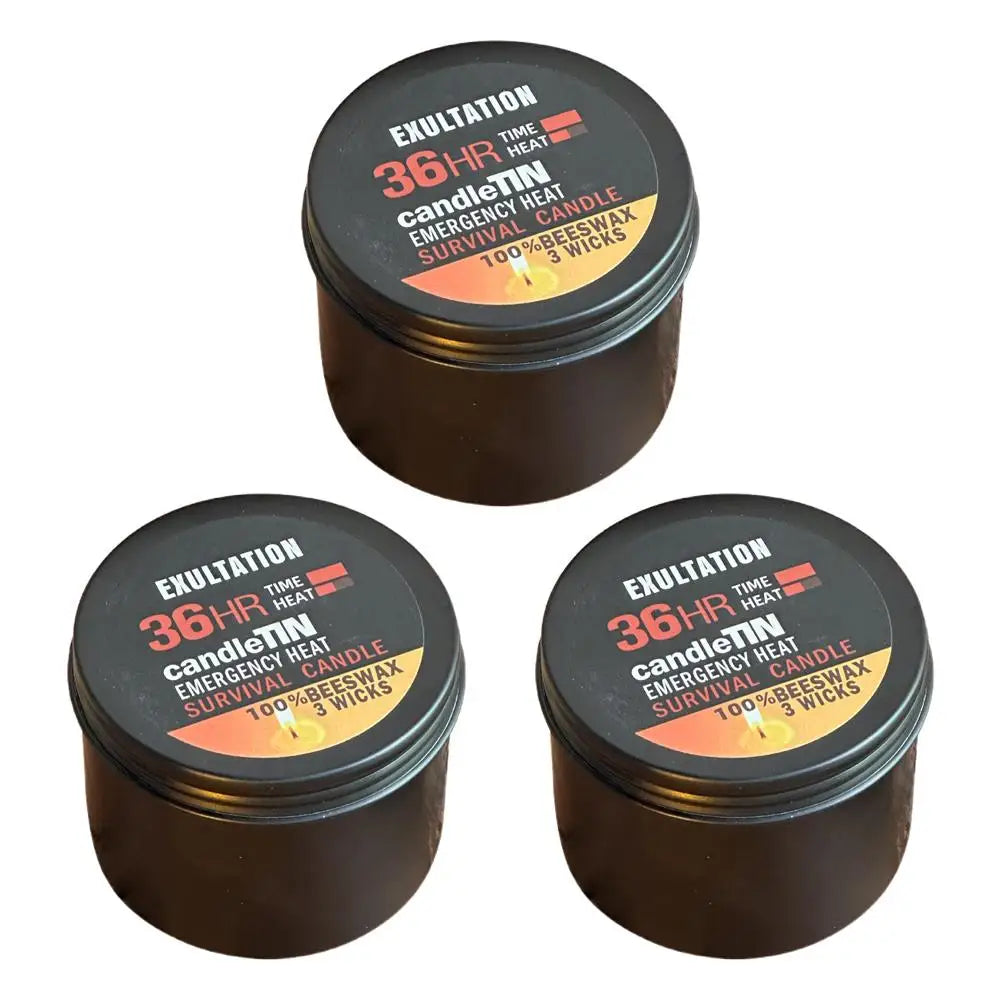 Emergency Candle 36 Hour 3 Wick Long Lasting Beeswax Survival Candle with Aroma for Home Camping Fishing