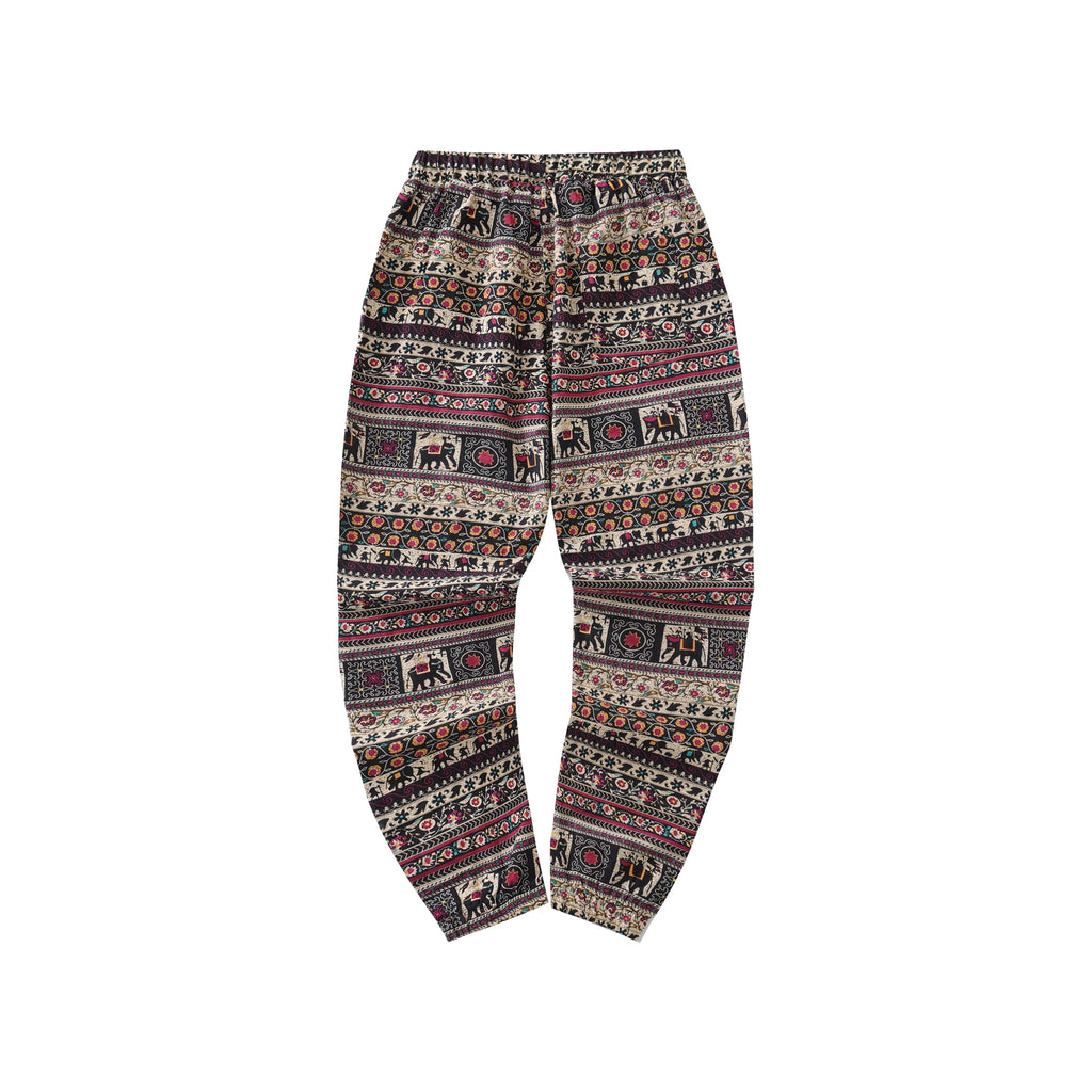 Cotton Blend Men's Casual Drawstring Ethnic Style Graphic Print Breathable LightWeight Pants With Pockets For Outdoor Activities