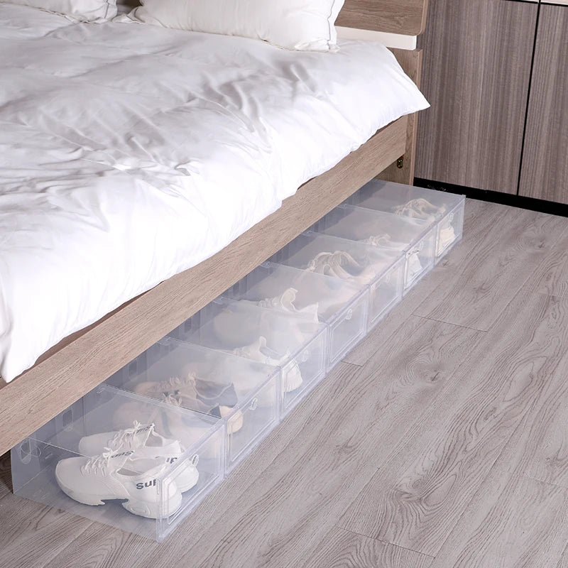 6pcs/Set High Transparent Shoe Storage Boxes - Antioxidant, Dustproof Organizer for Slippers & Sneakers, Ideal for Shoe Cabinet
