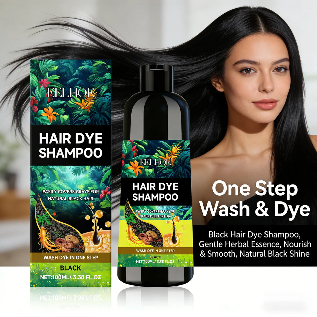 Black Hair Dyeing Shampoo Covering White Hair Enhancing Hair Shine Nourishing Root Beauty Hair Moisturizing Hairdressing Shampoo