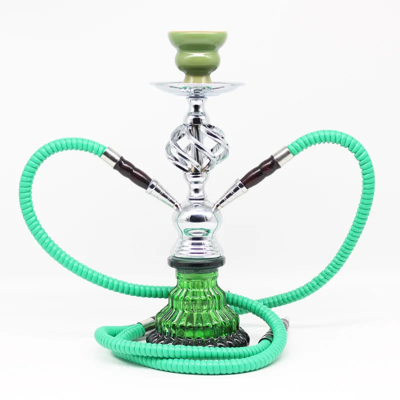 Arabic Hookah Set With Ceramic Shisha Bowl Shisha Pipe Glass Hose Metal Charcoal Tongs Chicha Narguile Smoking Tools