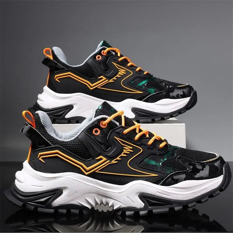 2022 Fashion Breathable Mesh Casual Shoes Men Sneakers Spring Lace Up Platform Men's Shoes New Vulcanized Shoes Chaussure Homme