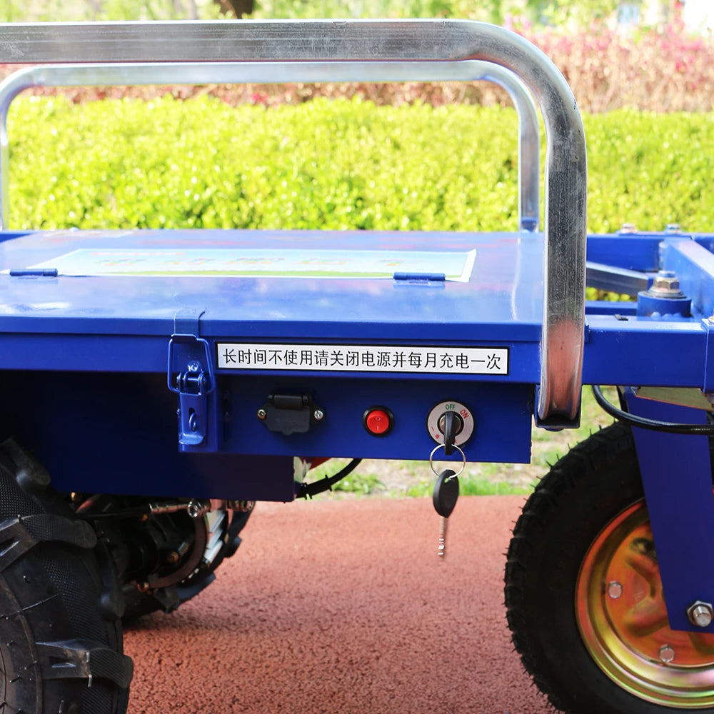 Electric Trolley Cart Agricultural 3 Wheels Wheelbarrow Home Handling Farming Orchard Hill Climbing Electric Transport Trolley