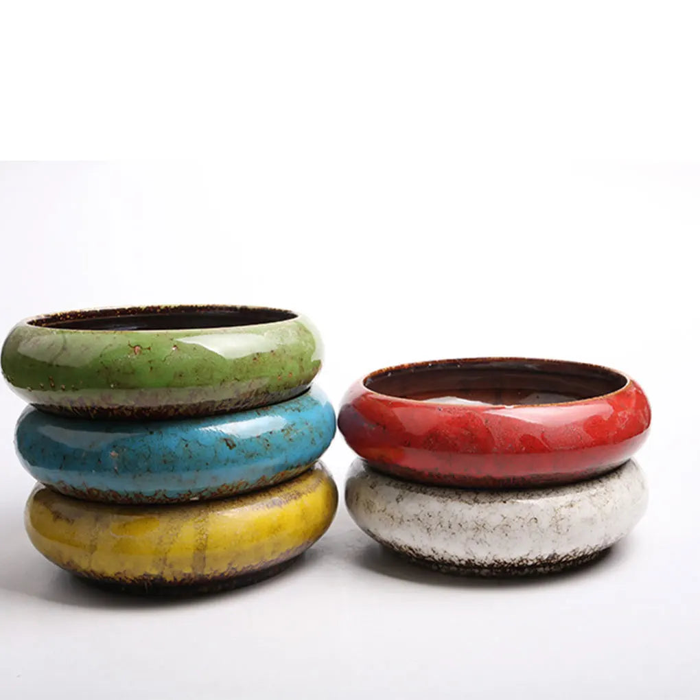 Ceramics Vintage Ceramic Glazed Bonsai Pot Creative And Durable For Plant Lovers Flowers Herbs