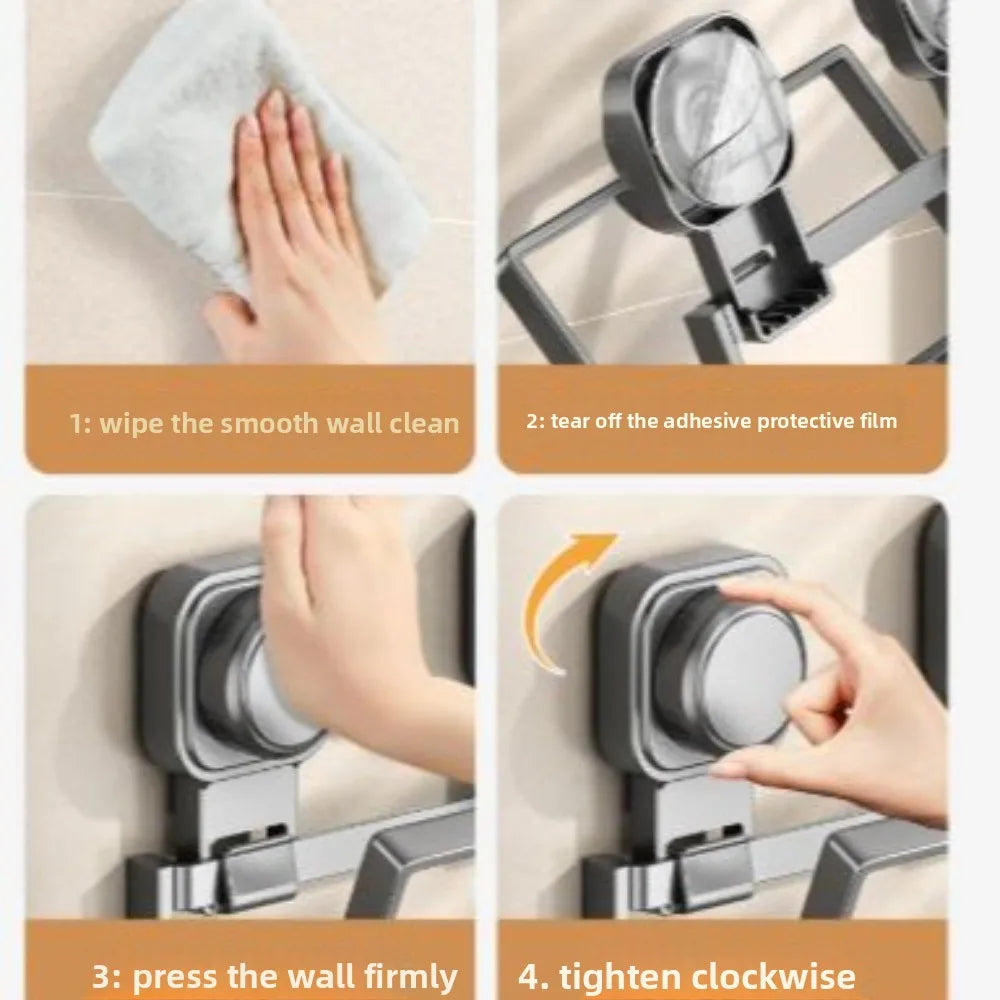 2Layers/3Layers Suction Cup Pot Lid Rack Cookware Storage Punch Free Pot Lids Holder Shelf Space Saving Wall Mounted