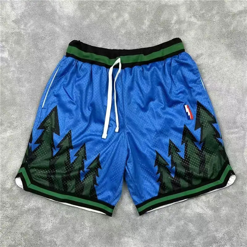 American Retro Embroidered Sports Shorts Men's Loose Casual Simple Personalized Four-point Basketball Pants Male Sportswear