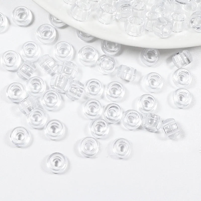 100Pcs/lot Mix Color Hair Braid Beads Decoration Pendants Clear African Hair Bead 4mm Large Hole Hair Clips for Braids Styling
