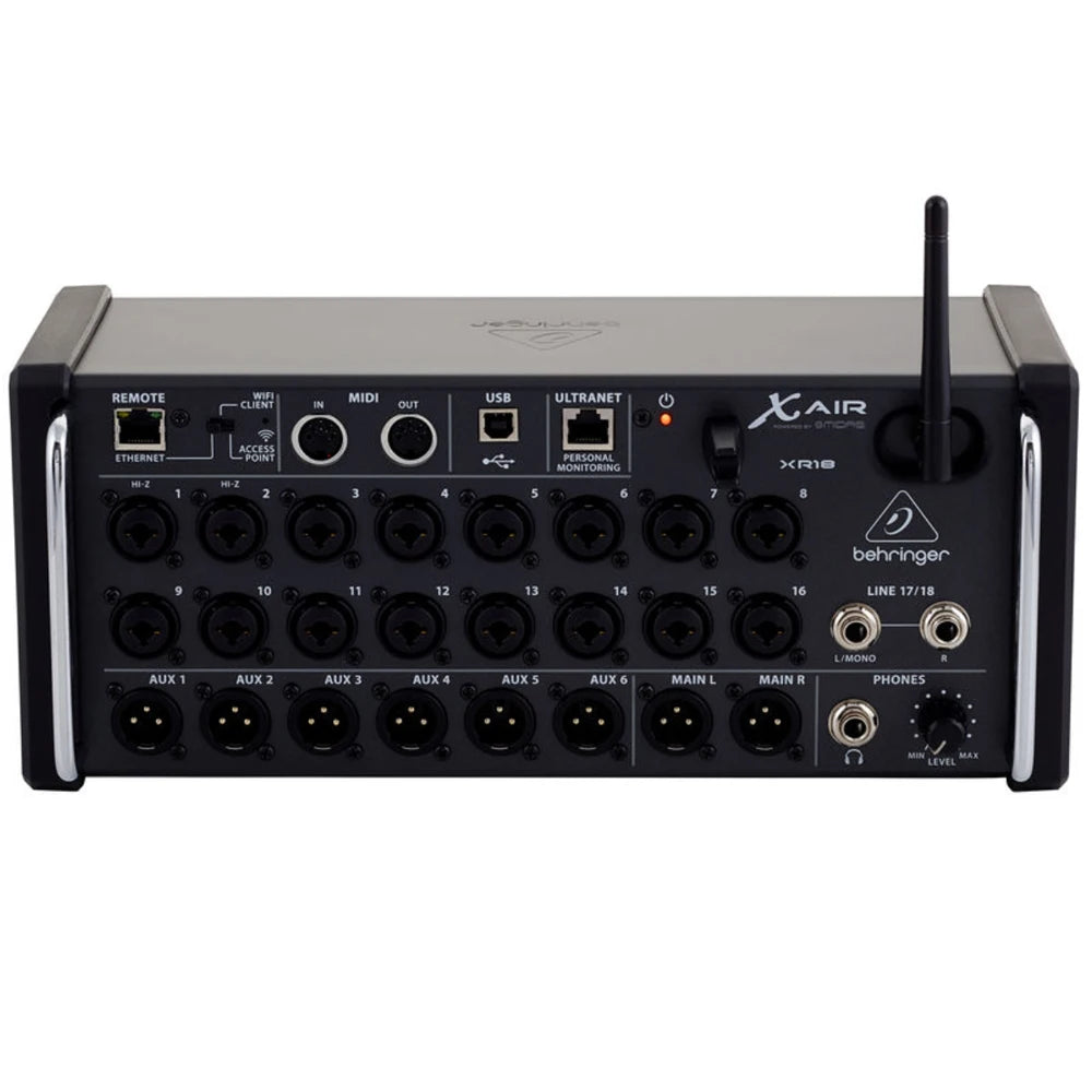 Behringer X Air XR18 18-channel Rackmount Digital Mixer for iPad/Android Tablet with 16  Midas Preamps, Wi-Fi and USB Interface