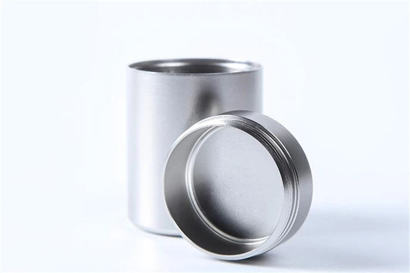 60ML Solid Color Airtight Smell Proof Container Aluminum Alloy Herb Stash Metal Sealed Can Tea Jar Storage Boxes