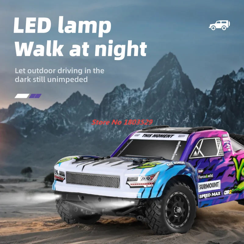 70KM/H Brushless RC Short Car 1/16 Brushless 4WD RC Short Course TruckIndependent SuspensionFull Ball Bearings Metal Driveshaft