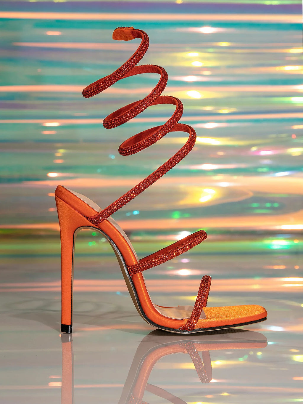 2025 New Women's Sandals Fashion Snake Shaped Sexy Rhinestone Super High Heels French Style Versatile Thin Heel losed Toe Sandal