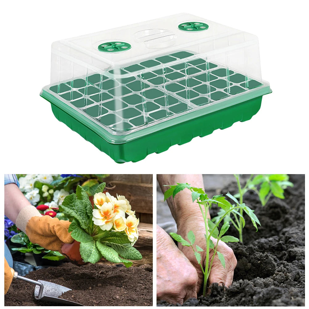 12/24/48 Holes Flower Vegetable Seedling Pots Seedling Tray Garden Pots Durable Seed Germination Plant Flower Pots Grow Box