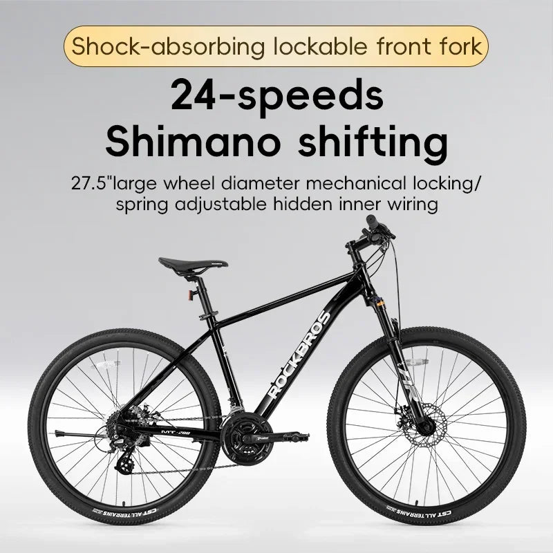 Adults Students Mountain Road Bike Aluminum Alloy 27.5-inch Internal Disc Brake 24-speed Bicycle For Men Women Bike