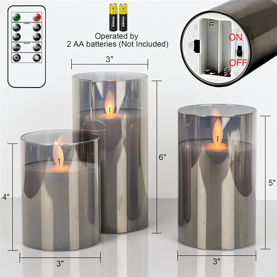 Battery Operated LED Flameless Candles with Remote and Timer Real Wax Candles Flickering Light for Wedding Home Party Decor