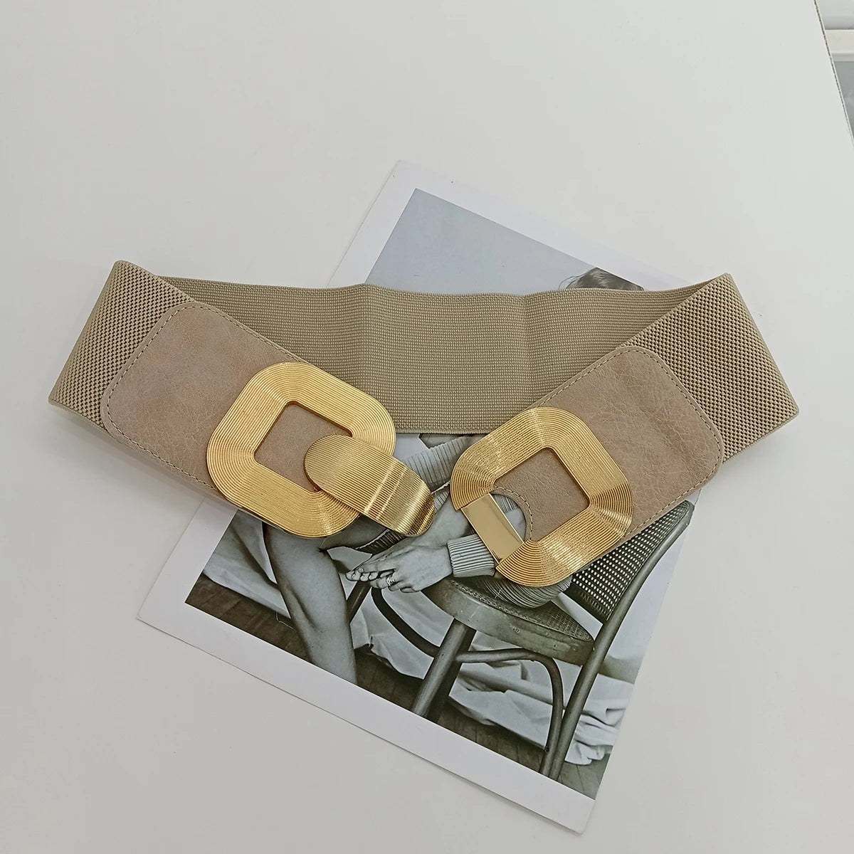 Elastic Black Corset Belt Female Waist Gold Buckle Stretch Cummerbunds Red Belts For Women High Quality Beige Waistband