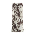 2025 Spring New Women's Fashion Middle Dress Animal Print Silk Satin Texture Midi Skirt Spring And Fall New Women's Clothing