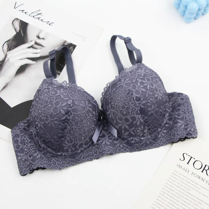 2025 New Sexy Bras 34/75 36/80 38/85 40/90 42/95 44/100 BC Cup Unerwear For Women Bow Floral Push Up Lingerie