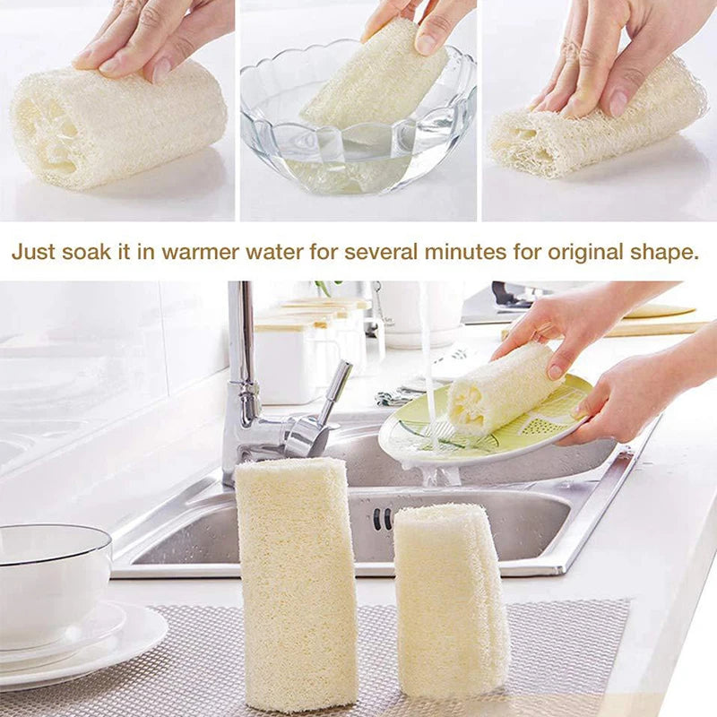 4Pcs/pack Organic Loofahs Loofah Spa Exfoliating Scrubber natural Luffa Body Wash Sponge Remove Dead Skin Made Soap 4 Inch