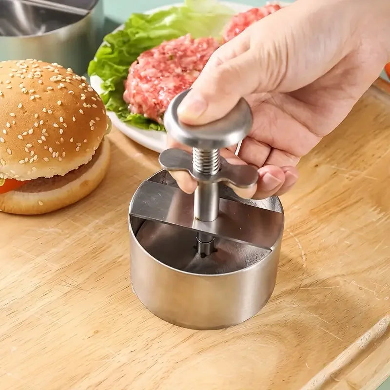 1PC Stainless Steel Hamburger Patty Manual Meat Cheeseburger Press Round Diy Patty Meat Dumpling Wrapper Kitchen Supplies Tools