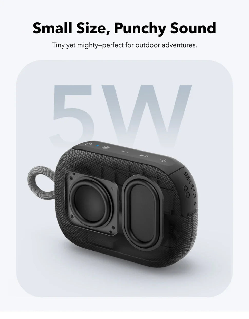 Bluetooth Speaker 4 Go, Ultra Portable Mini Bass, Up to 20 Hours of Playtime, IP67 Waterproof Dustproof, Floatable Audio Device