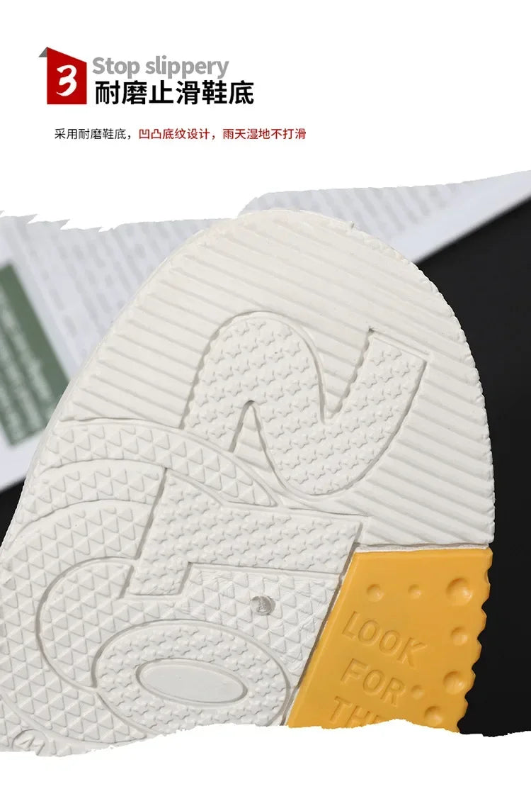2025 new large-sized men's shoes, all-season fashion and versatile, soft-soled white sneakers and sports shoes