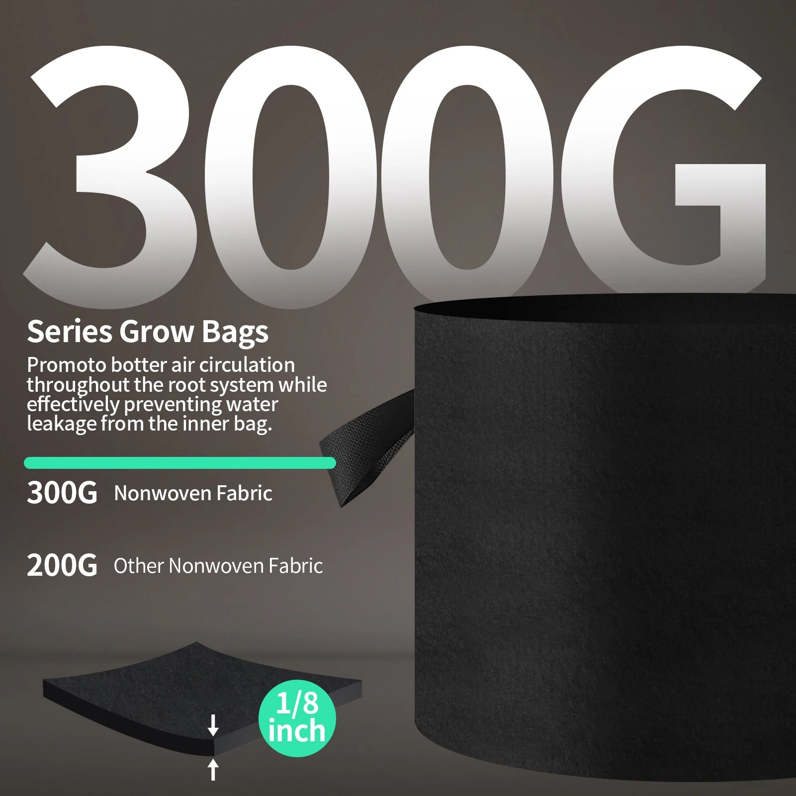 5-20 Pack 5/10/15 Gallon Reusable Grow Bag 300G Thickened Nonwoven Fabric Pots with Handles For Garden Vegetable/Flower Planting