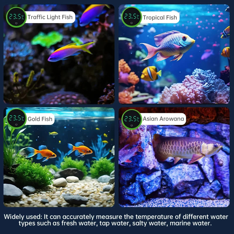 Cordless Digital Aquarium Thermometer LED Display Electronic Fish Tank Water Temperature Measurement Control Temp Meter Gauge