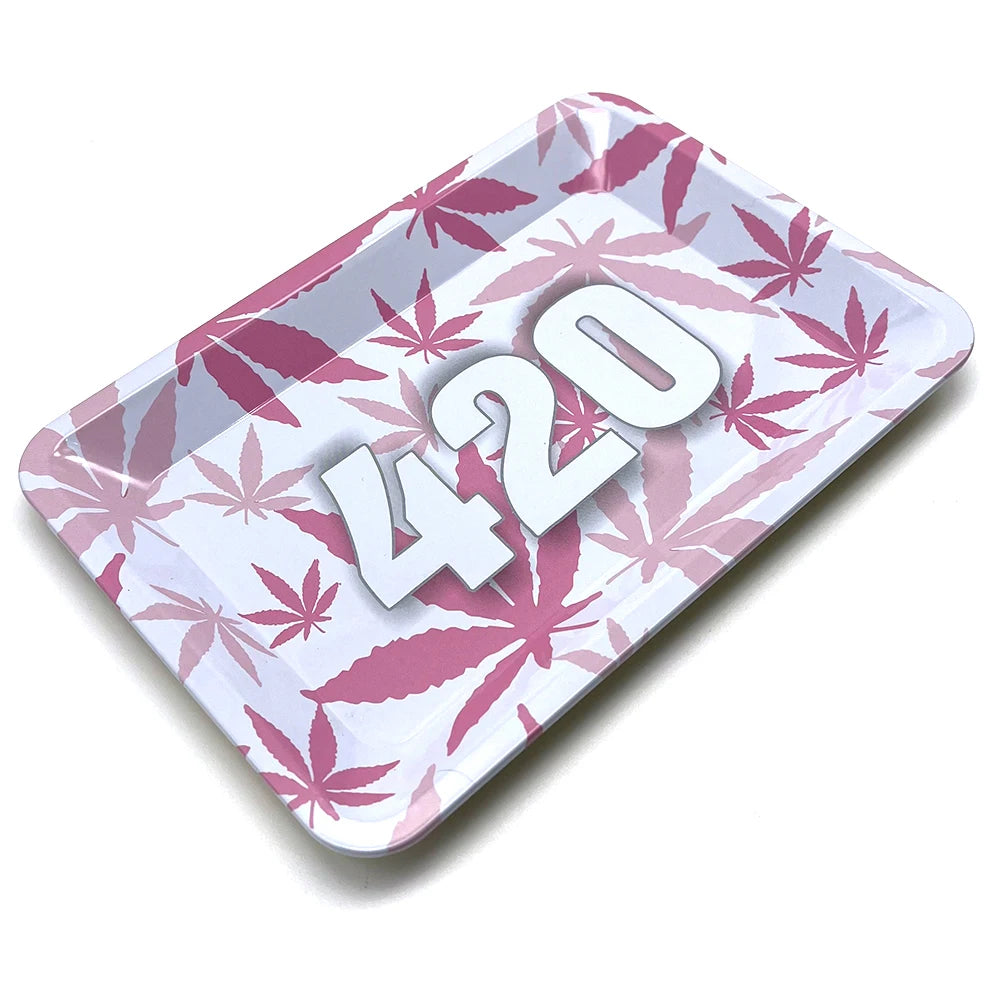 8x12.5cm Metal Tray Rolling Tobacco Container Smoking  Storage Tinplate Cigar Plate Tool Roller Case  Storage Trays
