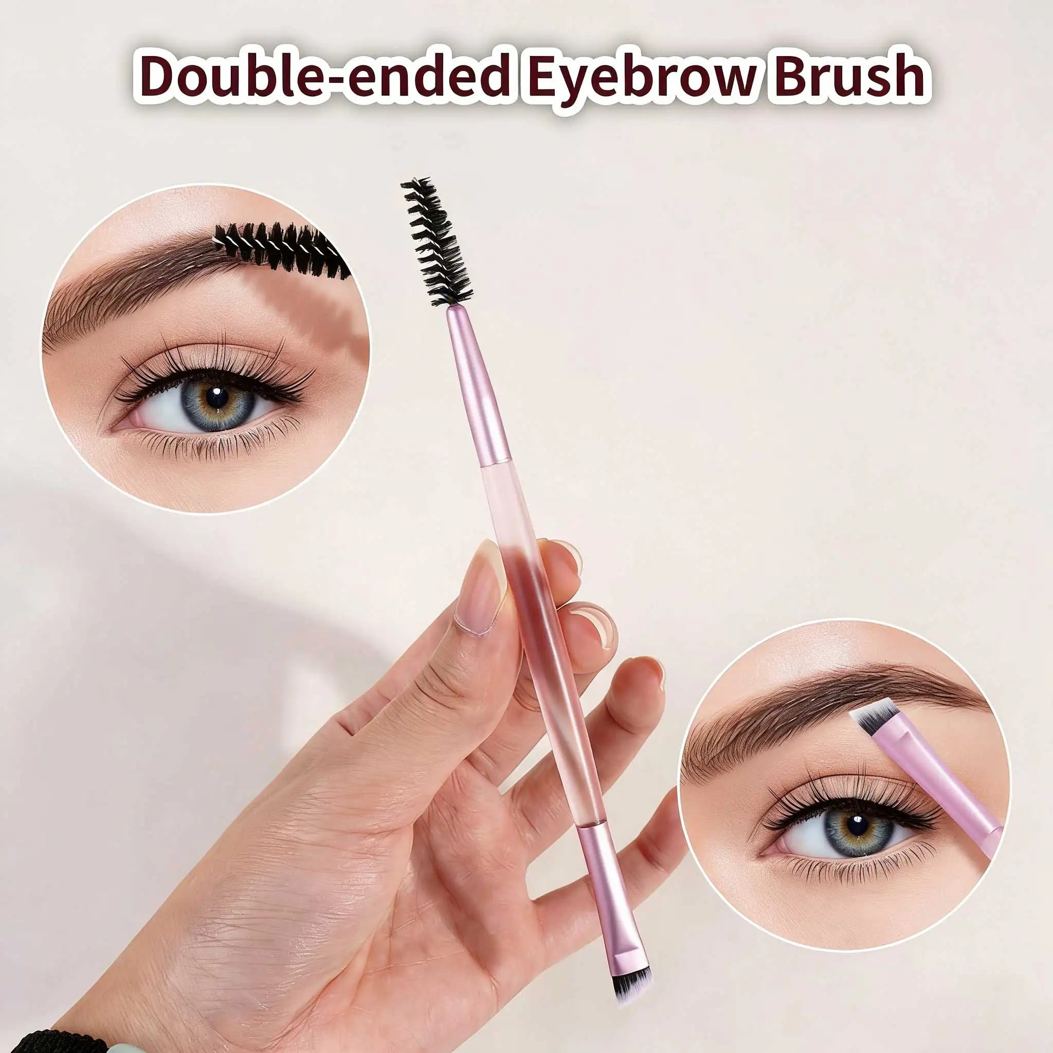 15 PCS Makeup Brushes Double-ended Makeup Brush Set Double Sided Angled/Round Top Brush Foundation Contour Blending Eyebrow Eyes