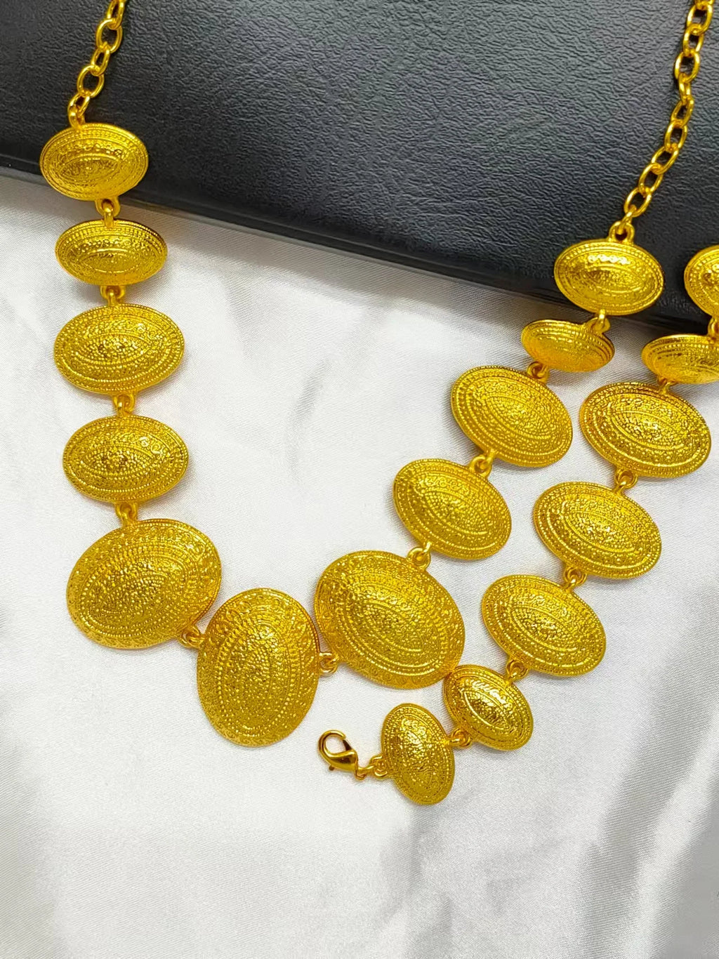 Ethiopian  Necklace Earrings Bangle Ring Jewelry Set For Women 24K Gold Plated Dubai Indian African Bridal Wedding Party Jewelle