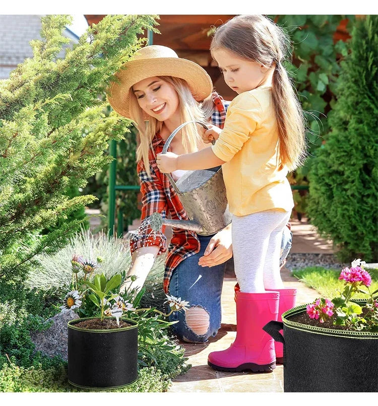 5 10 Gallon 20 Gallon Felt Grow Bags Thickened non-woven Vegetable Saplings Potato Tree Planting Bags Tree Foldable Planting Buc
