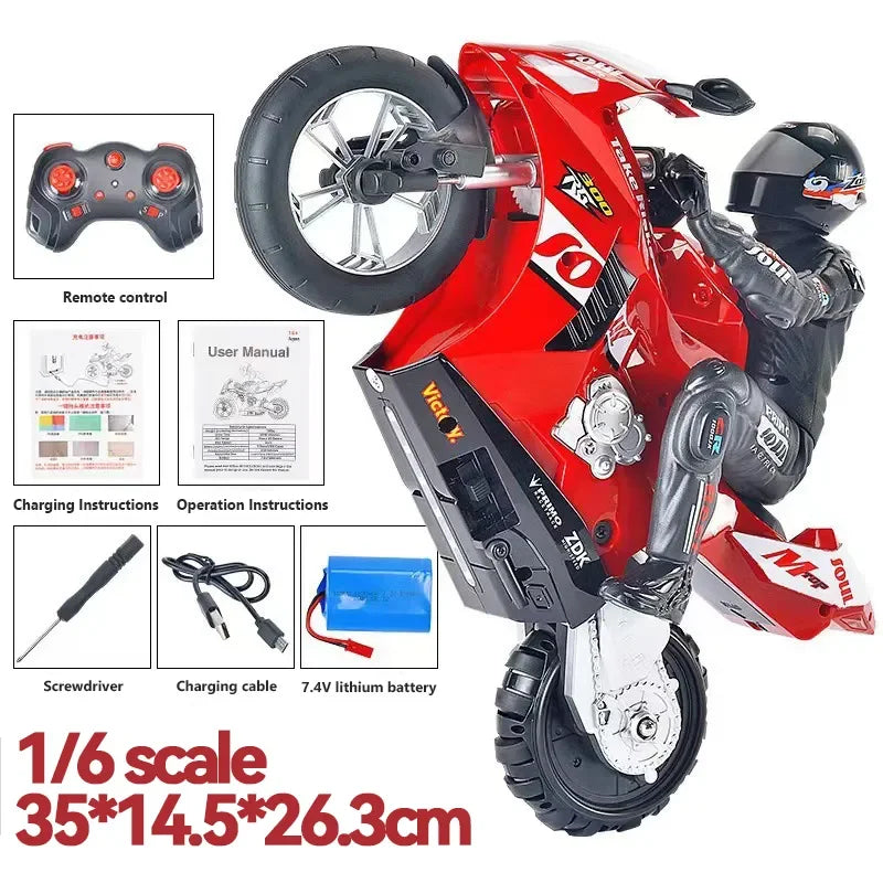 1/6 RC Motorcycle Rc Cars Self-stable Balance Standing on One Wheel Competitive Racing Drift Stunt Electric Motorcycle for Kids