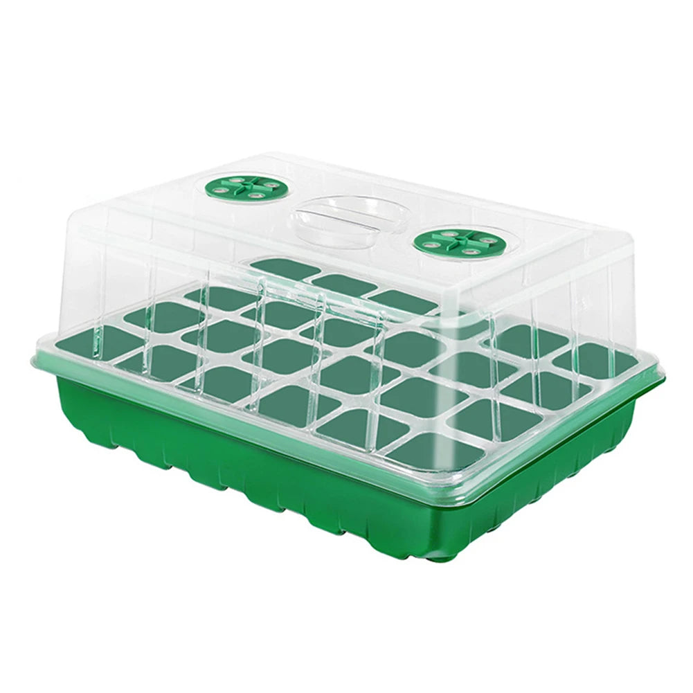 12/24/48 Holes Seed Starter Trays Gardening Seedling Pot Humidity Dome Plant Pot Garden Accessories Hydroponics Growing System