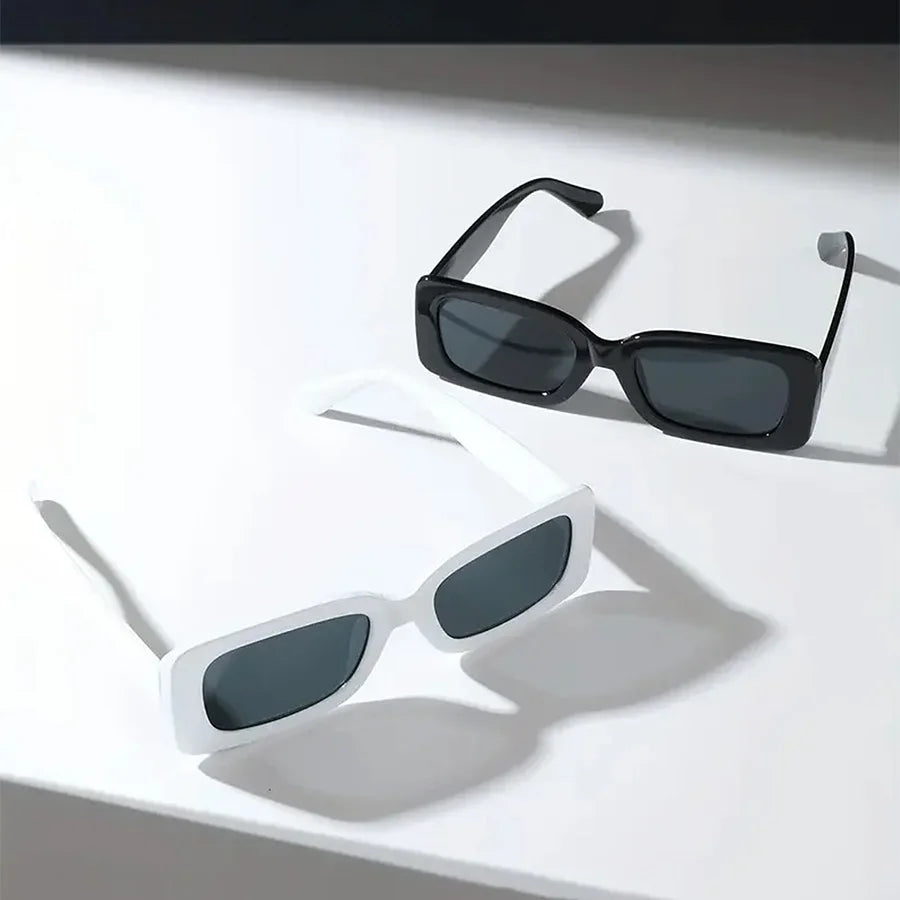 2 Pairs Unisex Trendy Square Sunglasses, Fashion Decorative Glasses For Daily Wear