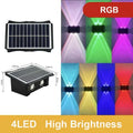 4/6/8LED Solar Wall Lamp Up and Down Luminous Lighting Outdoor Waterproof Decorative Light for Garden Balcony Yard Exterior Wall