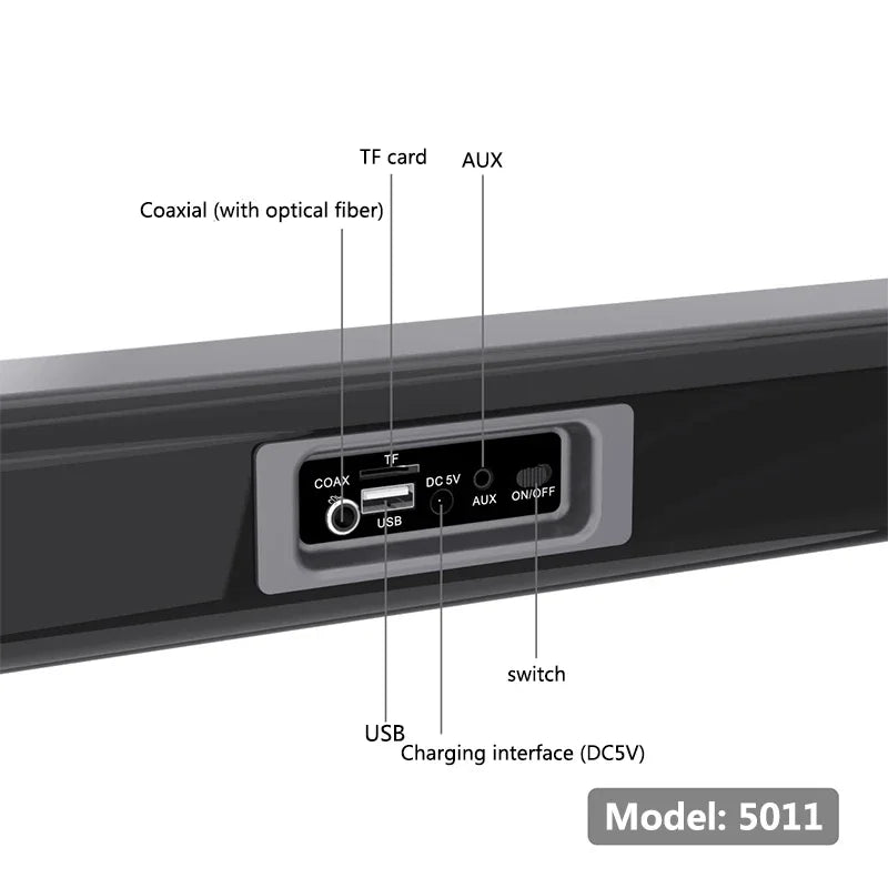 2025 6D surround sound home theater speaker system mobile phone bass wireless Bluetooth speaker long TV soundbar speaker TF/AUX