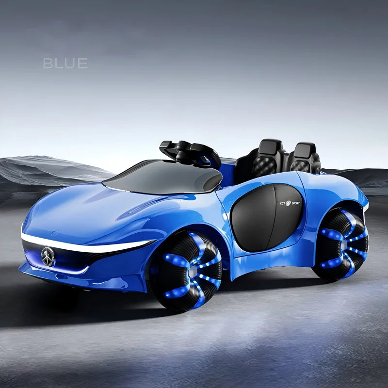 Electric Ride On Car 4WD with Remote Control - Battery Powered Toy Vehicle with Doors LED Lights Music