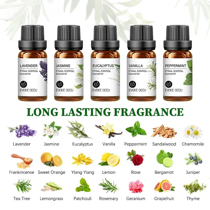10ml Aromas Fragrance Oils Pure Undiluted Strong Smell Candle Soap Bath Home Hotel Diffuser Humidifier Candle