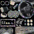 Diamond inlaid car steering wheel cover, vehicle handle gloves, crystal diamond stainless steel license plate frame, and full di