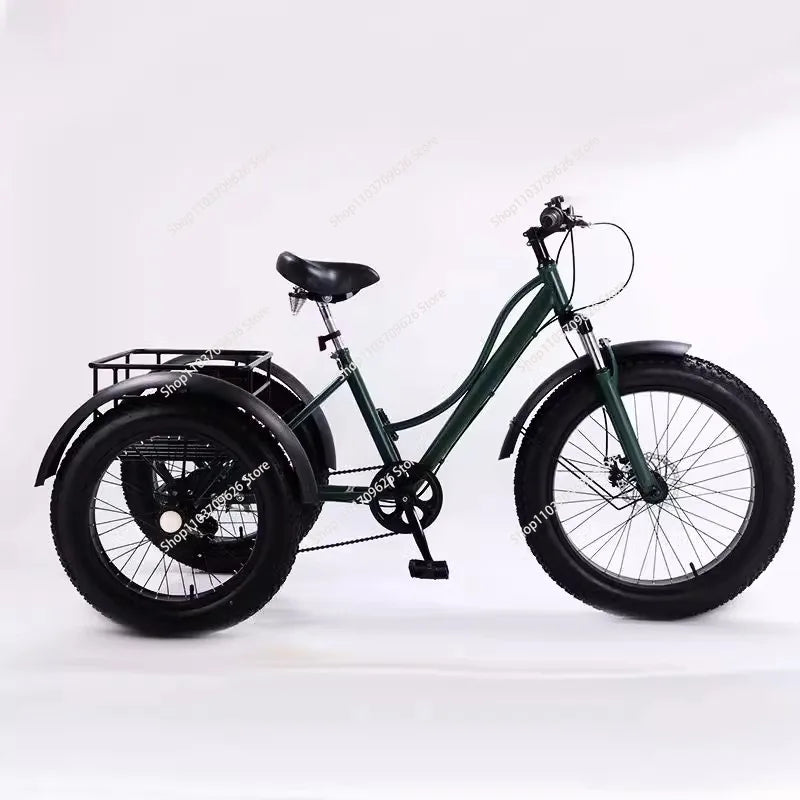 24inch Adult Electric Cargo Tricycle bike 3 wheel Fat tire bicycle scooter motorized electric tricycles E trike for transport