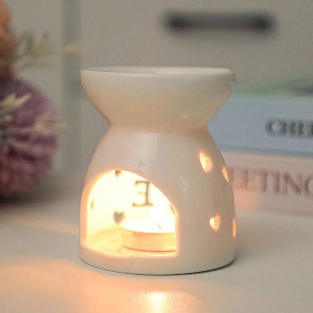 Ceramic Handicrafts Candle Holders Hollow Patterns Essential Oil Burners Candle Lamps Incense Lamps Home Living Room Decoration