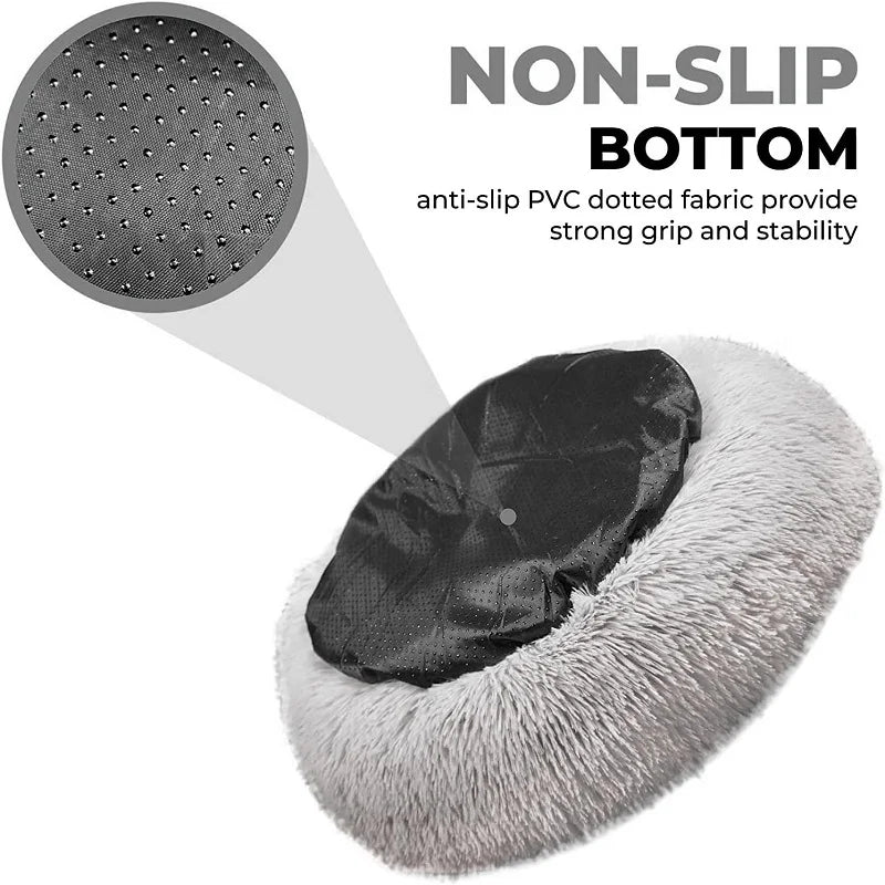 Cat Bed Round Autumn And Winter Soft Plush Pet Bed Dog Sofa Bed Plush Comforter Nest Shell Cat Nest Semi-enclosed Cat Nest