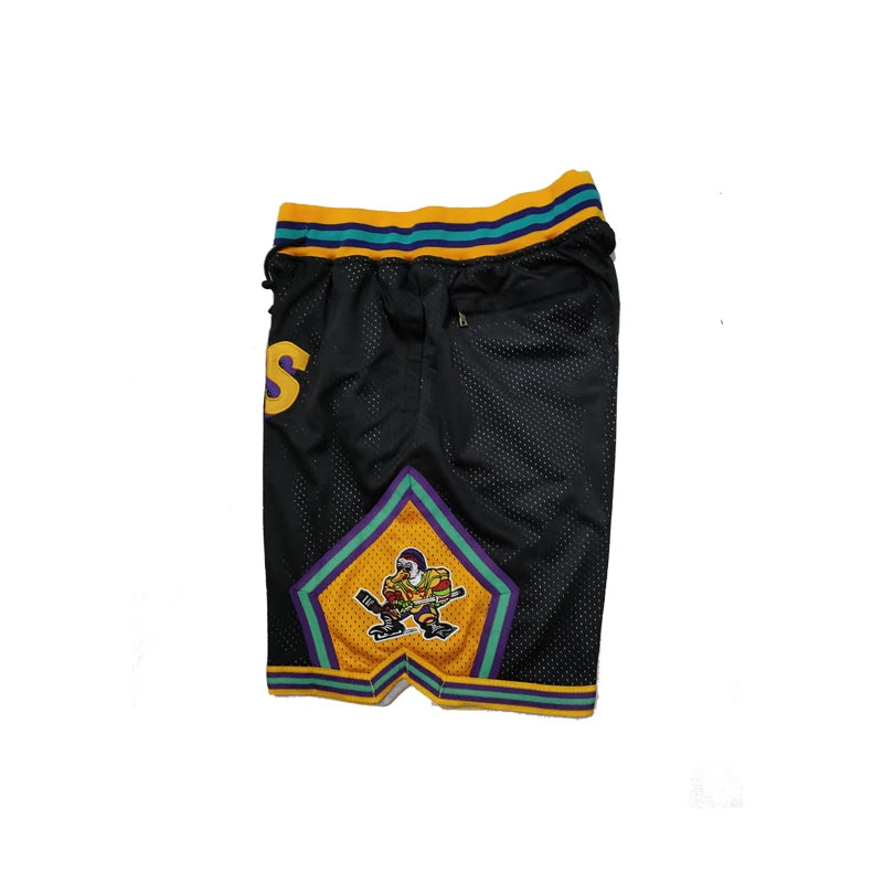 Basketball shorts Mighty Ducks Four pockets Sewing embroidery outdoor sport Beach pants train ventilation Black Green movie 2024