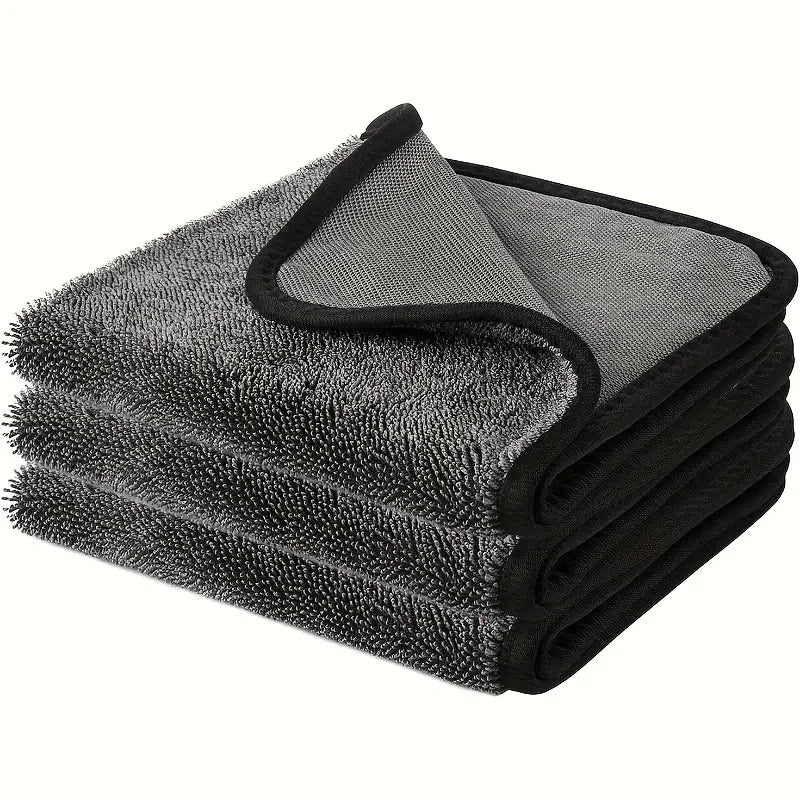 3PCS Magic Microfiber Cleaning Cloths - No Streaks, Super Soft & Highly Absorbent- Quick-Dry, Reusable Cloths