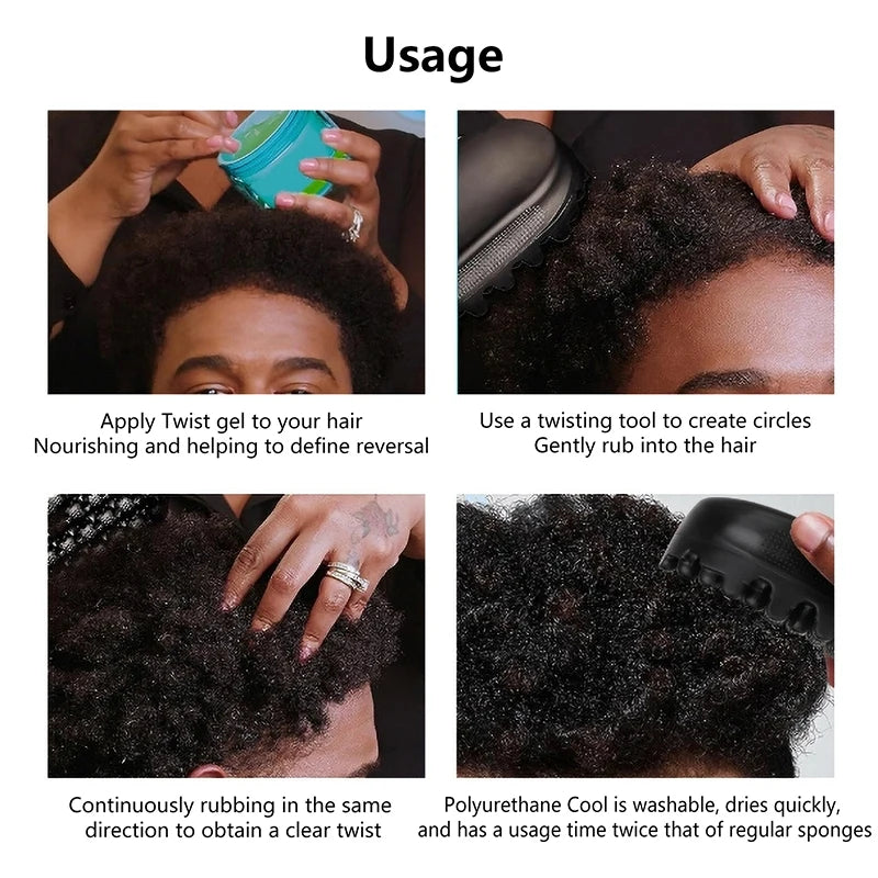 1Pcs Professional Curly Hair Sponge Twist Brush Magic African Coil Wave Dreadlock Natural Hairbrush Afro Salon Hair Styling Tool