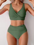 2025 New Sexy Cross High Waist Bikini Sets Swimsuit For Women Push Up Swimwear Female Two Pieces Bathing Suit Summer Beach Wear