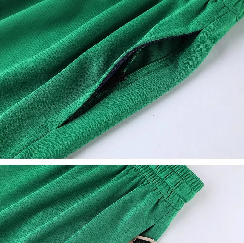 Basketball Pants Sports Running Training Casual Pants Five-point Basketball Shorts Double-sided Zipper Pocket Fitness Men Loose