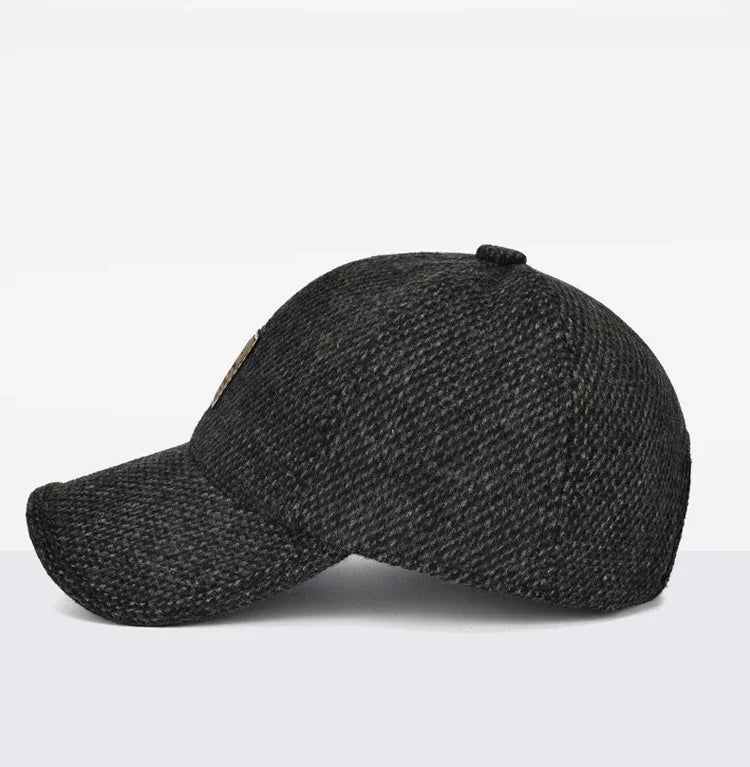 Baseball Cap Autumn Woolen Knitted Designer Men's Winter Cap Thicken Warm Hats with Earflaps Men's Brand Hats Dad Trucker Hats
