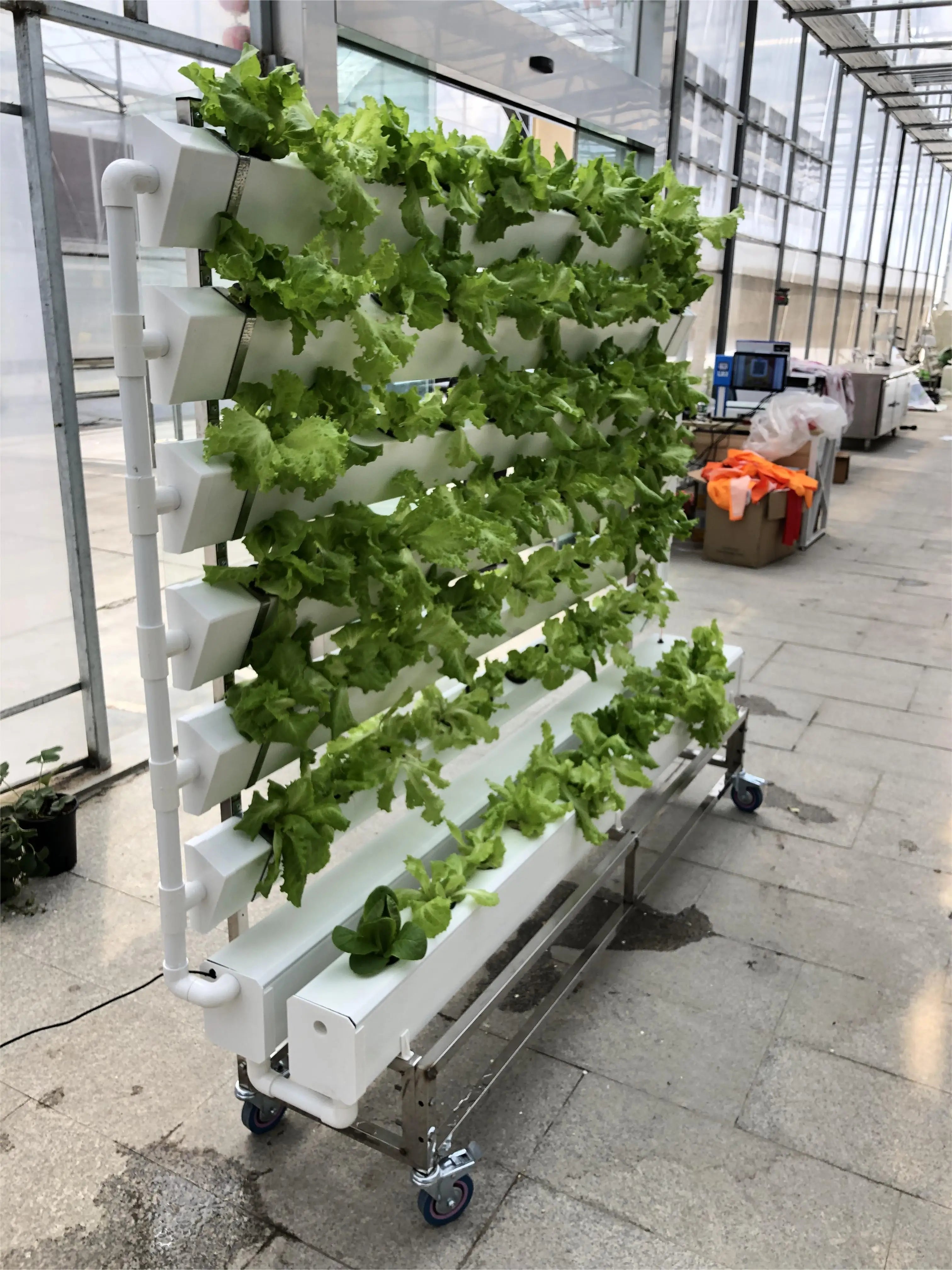 Custom Multi Tier Indoor Cultivation Plant Led Grow System Movable Rolling Hydroponic Vertical Farming Mobile Grow Rack
